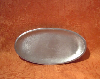 Kerzenteller  Oval Silber matt  170 / 100 mm     6310