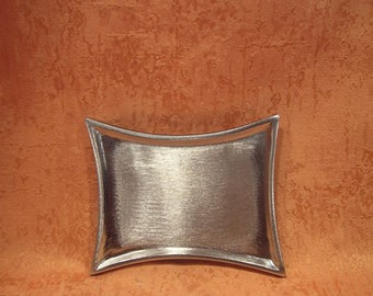 Kerzenteller concave Silber matt   6301