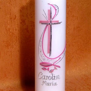 Kommunionkerze Fußspuren zu Gott Fische     5192