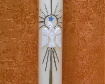 Christening candle - communion candle with dove 5032