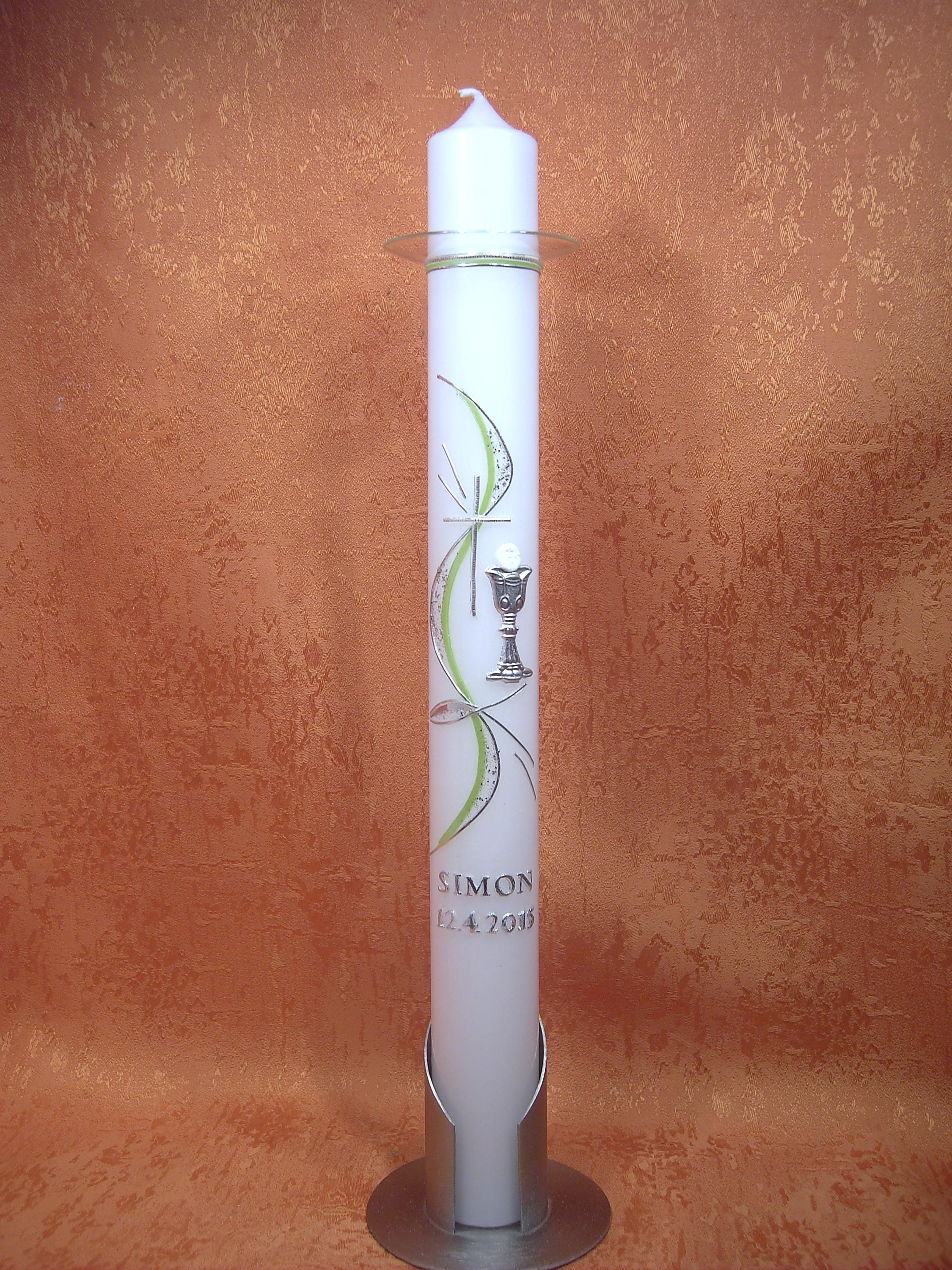 Communion Candle Way to God with drip protection 5025