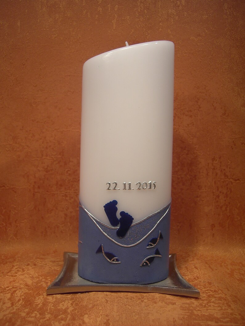 Christening candle rainbow sun and whale 351 image 3