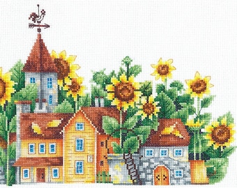 Modern Counted Cross Stitch Embroidery Kit Pumpkin tree by Andriana Manufacture