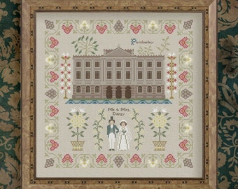 Leeds House Sampler Cross Stitch Chart and Free Embellishment