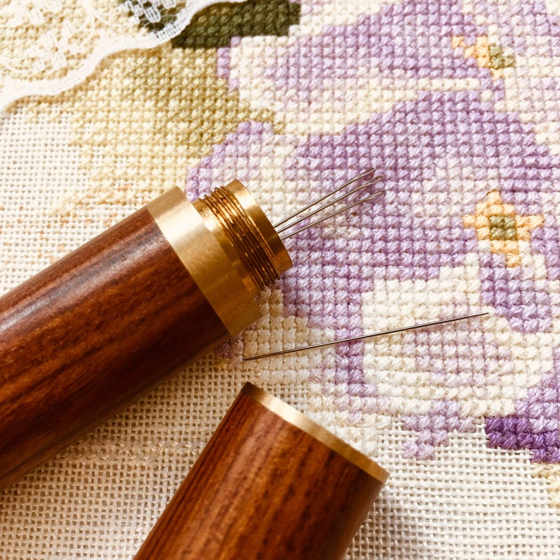 Modern Needles Holder Embroidery Needles Storage Wooden Etsy