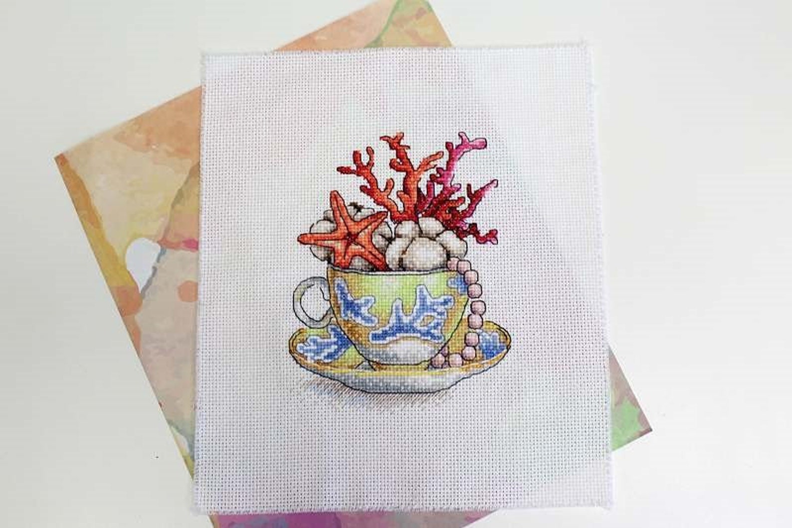 New Counted Cross Stitch Kit Hand Embroidery Kit Seashells Etsy