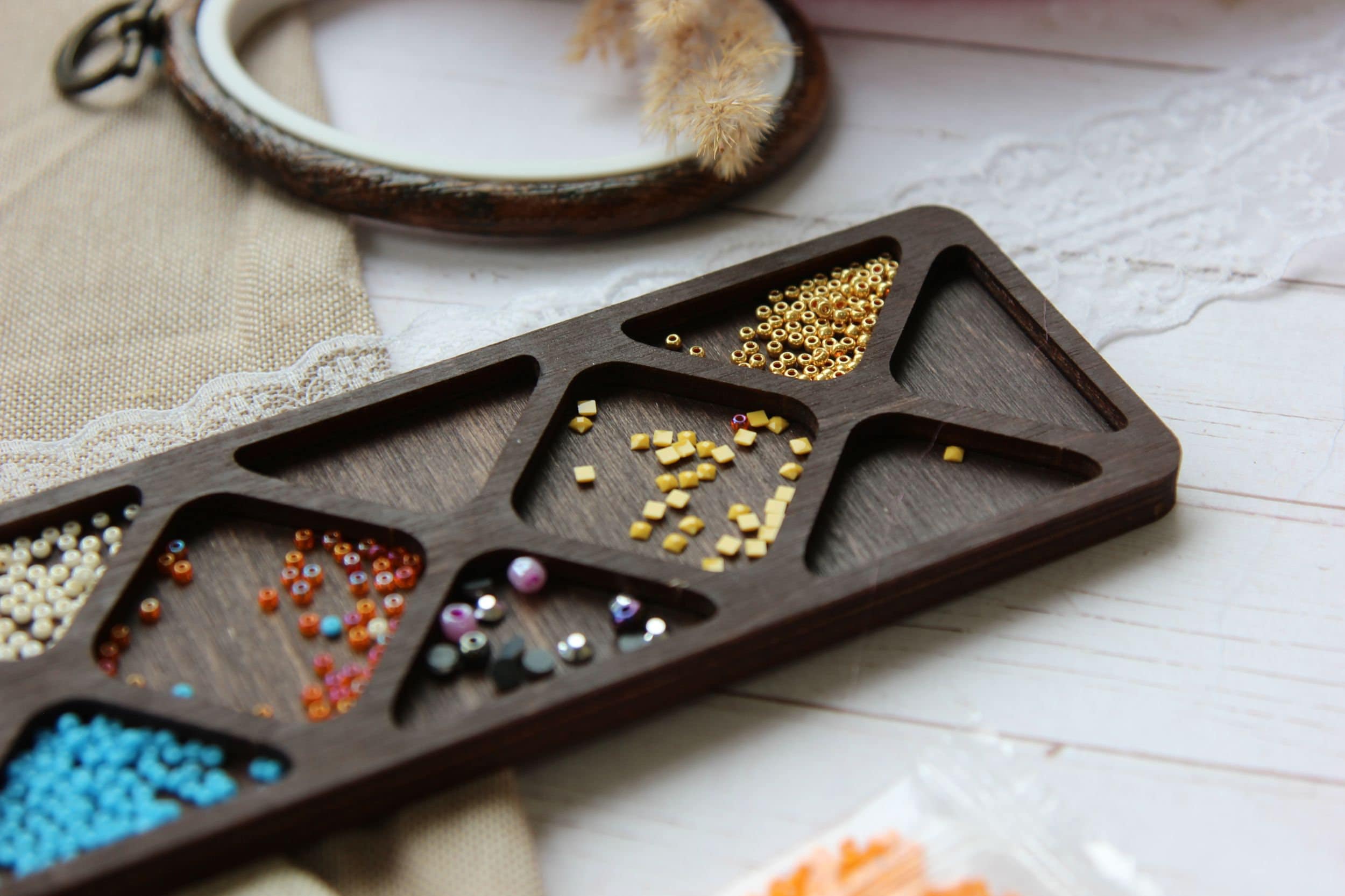 Modern Beautiful Beads Box Craft organizer Tray for Bead Etsy