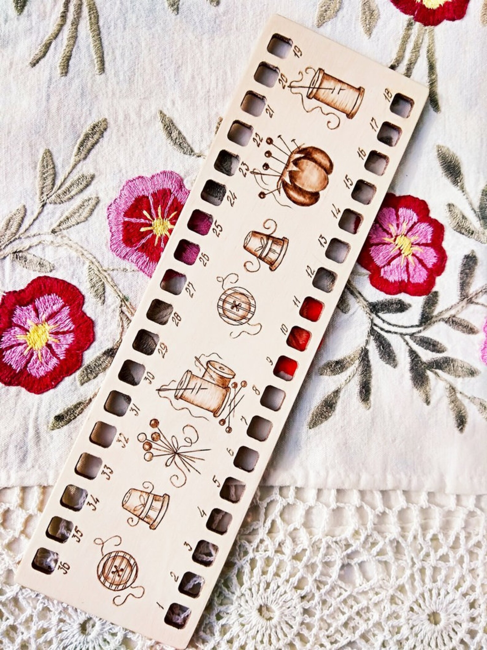 Modern thread holder embroidery thread storage floss wooden  etsy Modern thread holder embroidery thread storage floss wooden  etsy