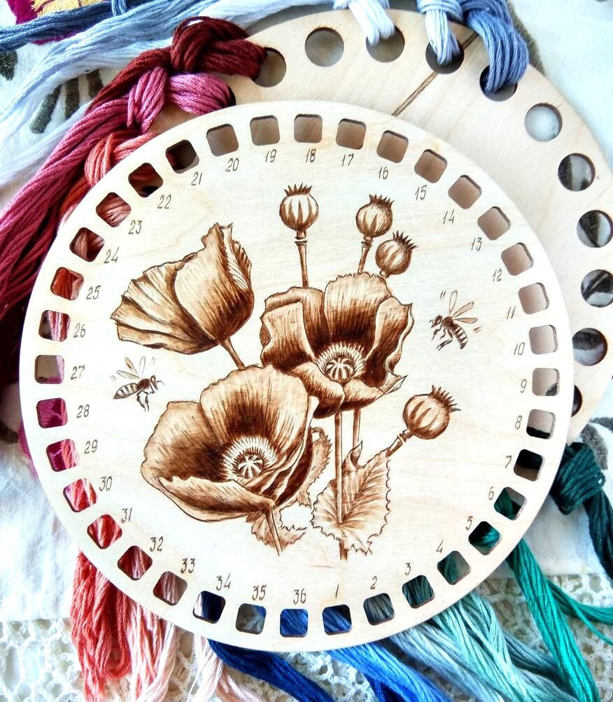 Modern Thread Holder Embroidery Thread Storage Floss Wooden Etsy