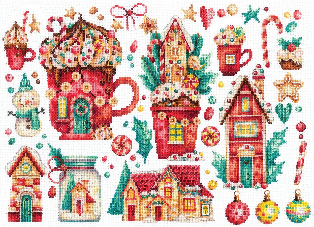 Modern Full Counted Cross Stitch Embroidery Kit Xmas Etsy