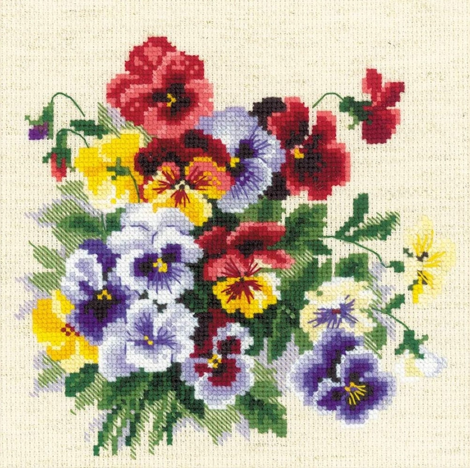 Риолис пестрые Анютки 1516. Риолис Анютины глазки 1516. Вышивка Риолис 1516. Вышивка Анютины глазки Риолис