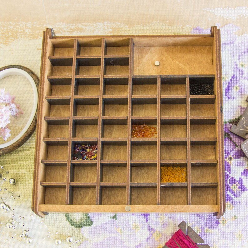 Modern Beads Tray Wooden Box Organizer For Beads With Deep Etsy