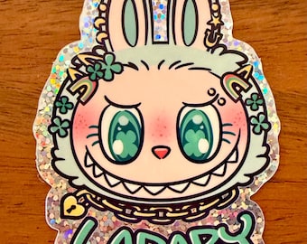 Labubu Sticker La Baby Holo Glitzer Vinyl Sticker Glücksbringer