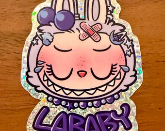 Labubu Sticker La Baby Holo Glitter Vinyl Sticker Dreamy