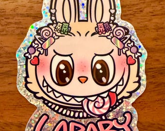 Labubu Sticker La Baby Holo Glitter Vinyl Sticker Candy