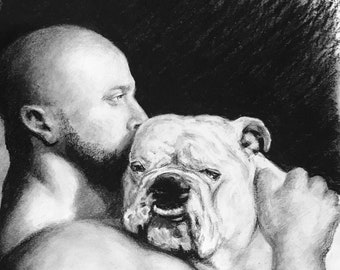 Custom Pet Portrait/Charcoal Pet Portrait/Custom Pet Memorial/Portrait Dog Cat Portrait/Pet Illustration/Dog Portrait/Mother's Day