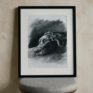 Custom Pet Portrait Custom Dog Portrait Pet Commission Custom Charcoal Pet Custom Wall Art Pet Lover Gift Dog Art Cat Portrait image 9