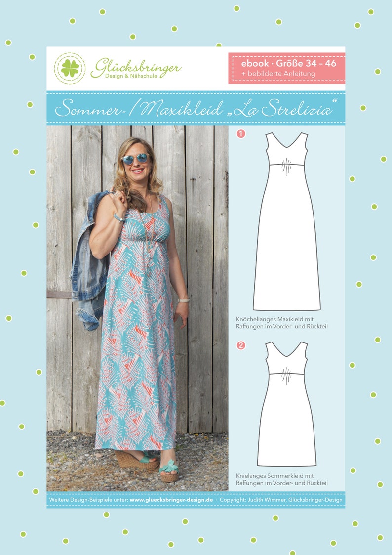 EBook summer dress / maxi dress La Strelizia pattern with sewing instructions image 1