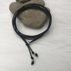 Leather wrap bracelet / anklet, anklet, 3-fold wrapped leather band, multi-fold wrapped leather band, unisex