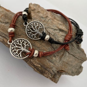 TREE OF LIFE leather bracelet for women and men, anklet, symbolic jewelry, tree of life, Celtic jewelry, family jewelry, boho style