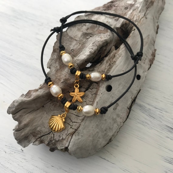 Collana Da Surfista Uomo, Collana Girocollo Uomo, Collana Da Spiaggia, Collana Di Perline A Forma Di Spina Di Pesce, - Italia - Foto 4