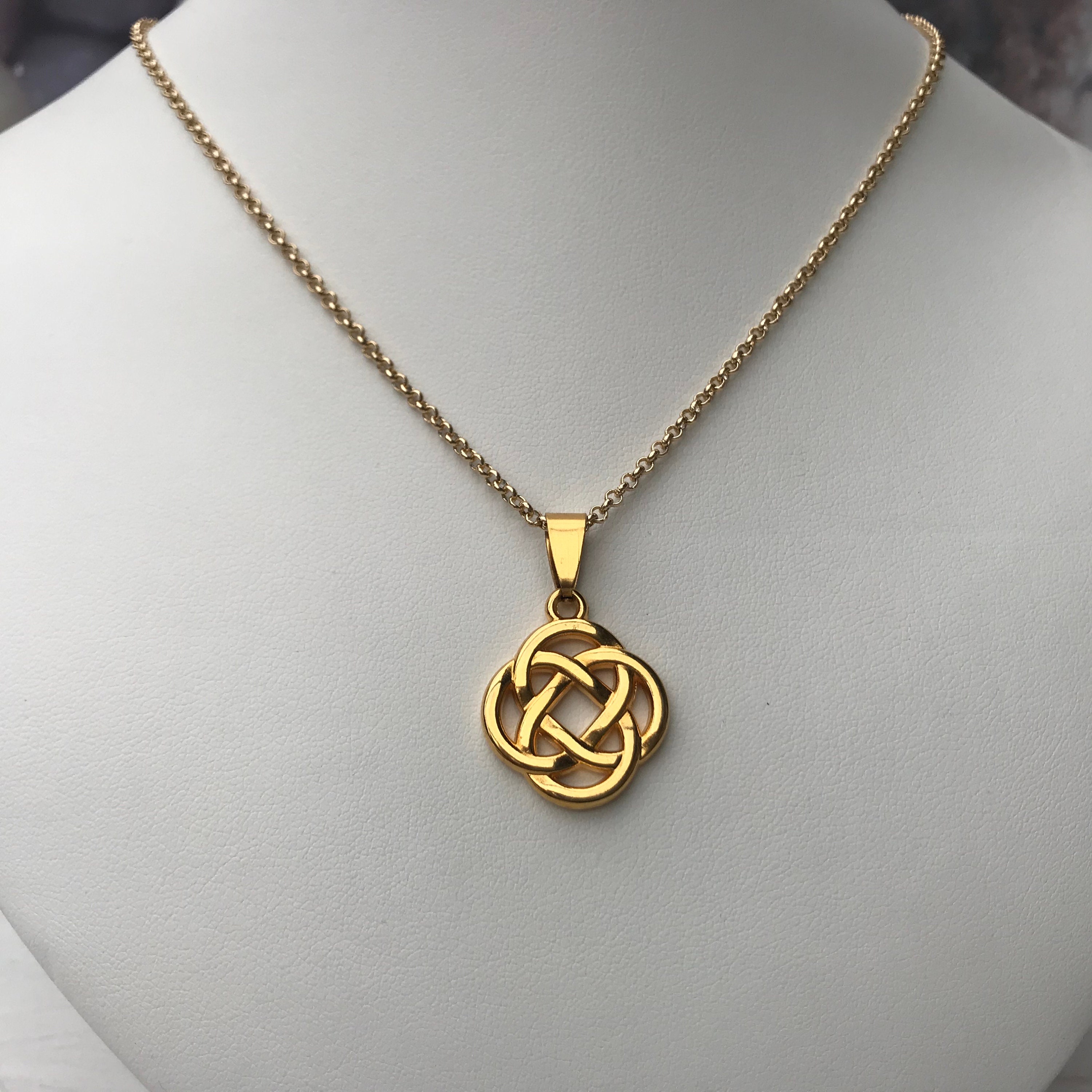 CELTIC KNOT plain stainless steel chain with pendant in gold Etsy
