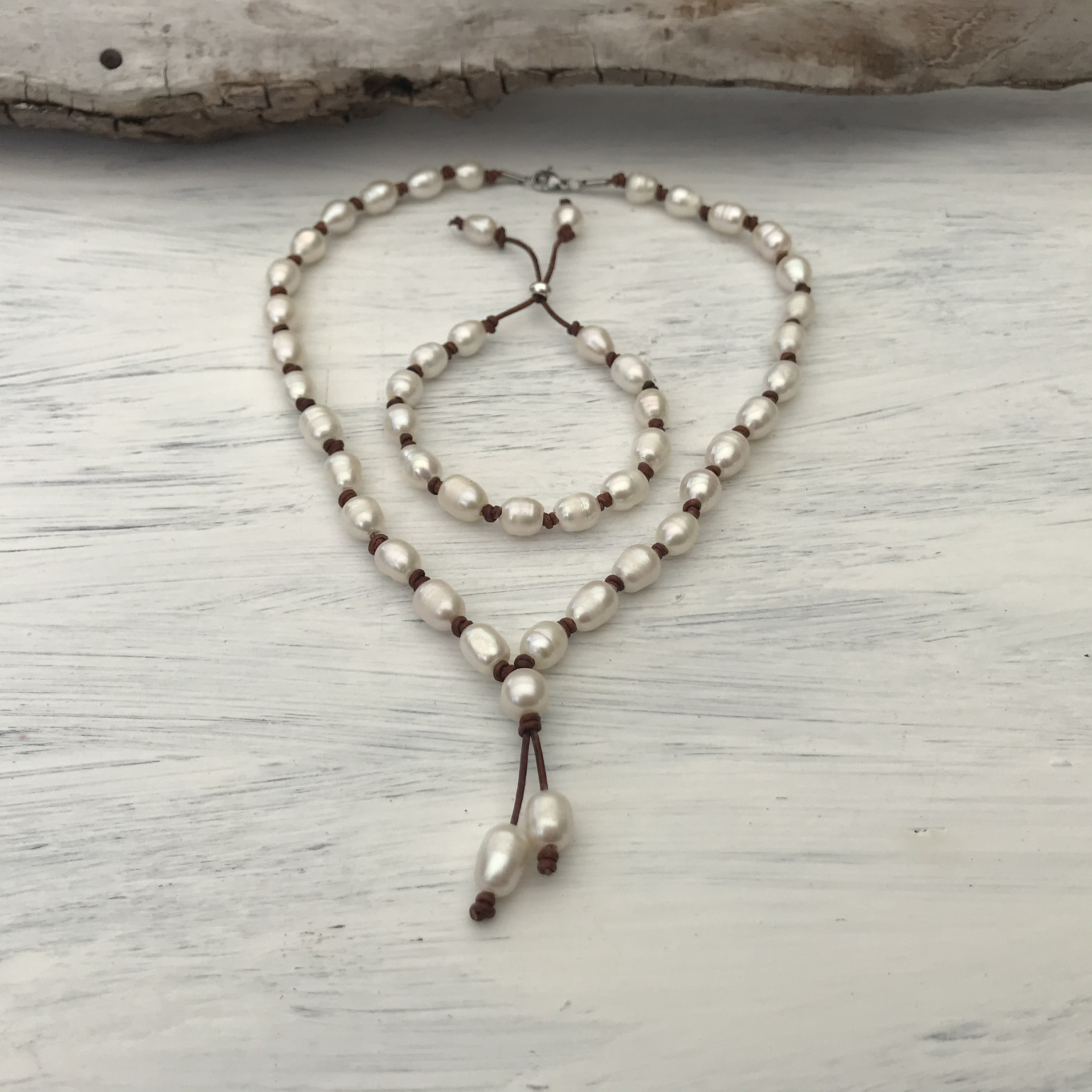 PERLE & LEDER necklace choker pearl necklace freshwater Etsy