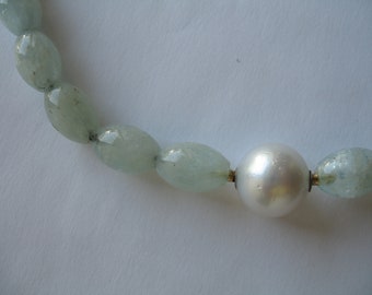 Wechselmechanik Kette: Aquamarin Oliven