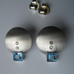 Icy: Ohrstecker aus Sterlingsilber mit Topas und braunen Brillanten image 4