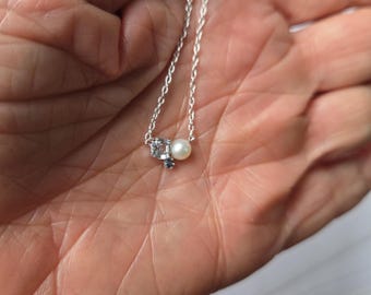 Silbercollier mit Topas Iolith Perle