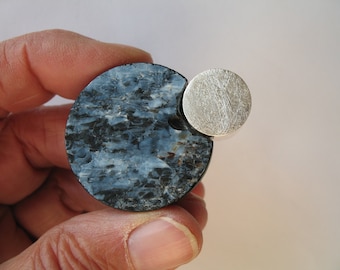 Wechselmechanik Schloss: Rindenachat mit Sterlingsilber