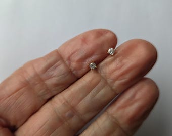 Ohrstecker aus Sterlingsilber mit Brillant in vergoldeter Fassung