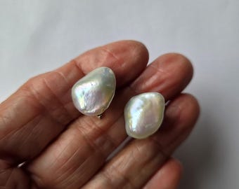 Sterling Silber Clipstecker mit Süßwasser Tropfen Perlen