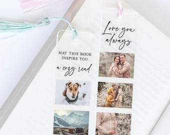 Personalized Photo Bookmark, Photo Collage Bookmark, Acrylic Bookmark Gift for Women, Custom Photo Bookmark, Birthday Gifts, Reader Gift