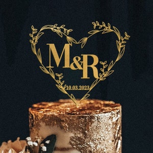 Topper per torta nuziale Mr e Mrs in oro, topper per torta personalizzato, topper per torta di anniversario, topper per torta personalizzato, topper per torta con cognome, qualsiasi nome