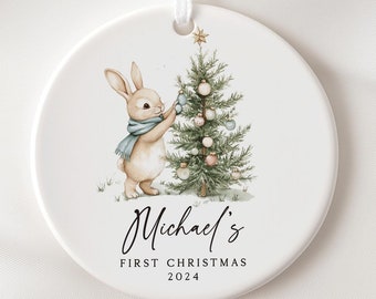 Baby Boy First Christmas Ornament, Personalized Baby Christmas Ornament, Custom Baby Boy Ornament, Baby's First Christmas, Baby Ornament