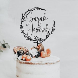 Topper de pastel de oro para boda, topper de pastel personalizado, toppers de pastel de aniversario, topper de pastel de boda rústico, topper de pastel personalizado Mr Mrs Black