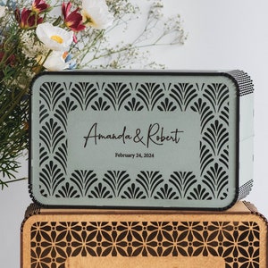 Bruiloftskaartdoos, trouwkaartdoos met sleuf, bruiloftsdoos voor kaarten, rustieke kaarten en cadeaudoos, boho-kaartendoos voor bruiloft
