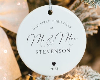 Christmas ornament, Christmas ceramic ornament,First Christmas Gift,First Christmas Bauble,Family ornament,Christmas 2023, Married Christmas