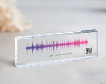 Soundwave Art, Sound Wave Plaque with QR Code, Soundwave Personalized Song Plaque, Custom Voice Recording Gift, Sound Wave Art, Acrylic Gift