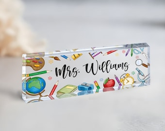 Teacher Gift, Personalized Teacher Gift, Name Desk Plate for Teacher, Gift for Teacher, Acrylic Name Plaque for Desk, Custom Name Plate