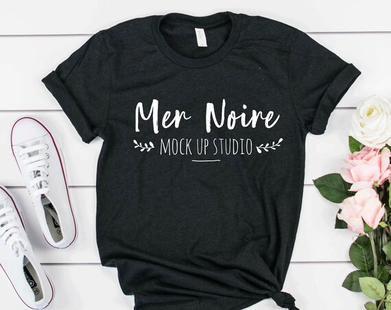 Bella Canvas 3413 Mockup Charcoal Black Triblend Knotted Shirt Bella Canvas 3413 Mockup Charcoal Black Triblend Knotted Shirt