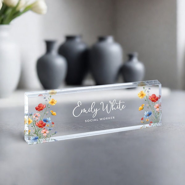 Name Desk Plate, Personalized Desk Plaque, Acrylic Name Plate for Desk, Custom Name Plate, Professional Gift, Graduation, New Job, Promotion