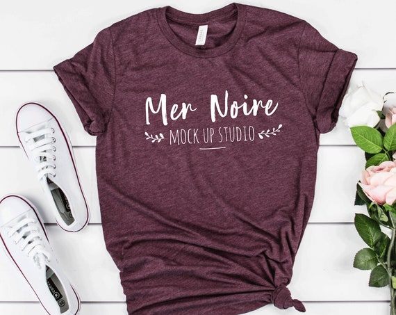 Bella Canvas 3413 Mockup Maroon Triblend Knotted Shirt Unisex Bella Canvas 3413 Mockup Maroon Triblend Knotted Shirt Unisex