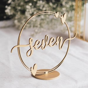 Numeri di tavola, Numeri di tavola di nozze, Numeri di tavola floreale rustica per matrimonio, Numeri di tavola rotonda Matrimonio, Decorazione di nozze Boho Greenery,Oro