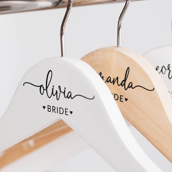 Personalized Bridesmaid Hangers, Wedding name hangers, Bridal dress hanger, Personalized hangers for wedding, Wedding hangers,Custom hangers