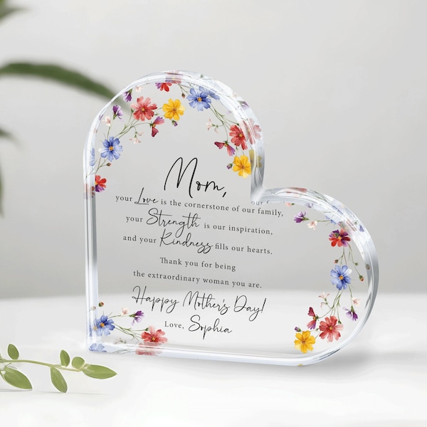 Cadeau fête des mères de sa fille, cadeaux personnalisés pour la fête des mères, plaque personnalisée poème de maman, cadeau pour une mère, cadeaux pour maman, 1ère fête des mères