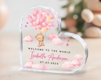 Regalo neonato personalizzato per ragazza, regalo per neonato, ricordo per bambina, regalo per neonato, targhe per neonati, regali ricordo per neonato