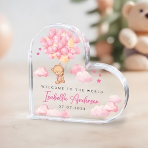 Gepersonaliseerde pasgeboren cadeau voor meisje, nieuwe babycadeau, babymeisje aandenken, cadeau voor nieuwe baby, babyplaquettes, pasgeboren aandenkencadeaus