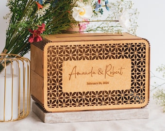 Hochzeitskartenbox, rustikale Karten- und Geschenkbox, Goldkartenbox für Hochzeit, Hochzeitskartenbox mit Schlitz, Hochzeitsbox für Karten